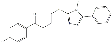 1-(4-fluorophenyl)-4-[(4-methyl-5-phenyl-1,2,4-triazol-3-yl)sulfanyl]butan-1-one Struktur