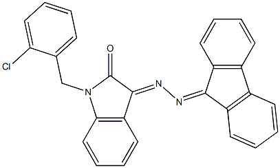 (3Z)-1-[(2-chlorophenyl)methyl]-3-(fluoren-9-ylidenehydrazinylidene)indol-2-one Struktur