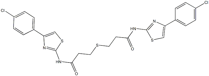 N-[4-(4-chlorophenyl)-1,3-thiazol-2-yl]-3-[3-[[4-(4-chlorophenyl)-1,3-thiazol-2-yl]amino]-3-oxopropyl]sulfanylpropanamide Struktur