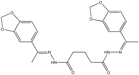 N,N'-bis[(E)-1-(1,3-benzodioxol-5-yl)ethylideneamino]pentanediamide Struktur