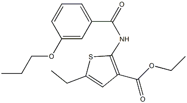 ethyl 5-ethyl-2-[(3-propoxybenzoyl)amino]thiophene-3-carboxylate Struktur