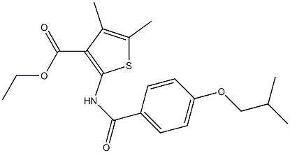 ethyl 4,5-dimethyl-2-[[4-(2-methylpropoxy)benzoyl]amino]thiophene-3-carboxylate Struktur