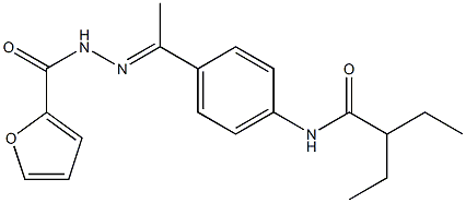 N-[(E)-1-[4-(2-ethylbutanoylamino)phenyl]ethylideneamino]furan-2-carboxamide Struktur