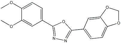 2-(1,3-benzodioxol-5-yl)-5-(3,4-dimethoxyphenyl)-1,3,4-oxadiazole Struktur