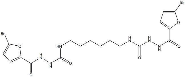 1-[(5-bromofuran-2-carbonyl)amino]-3-[6-[[(5-bromofuran-2-carbonyl)amino]carbamoylamino]hexyl]urea Struktur