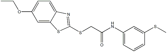 2-[(6-ethoxy-1,3-benzothiazol-2-yl)sulfanyl]-N-(3-methylsulfanylphenyl)acetamide Struktur