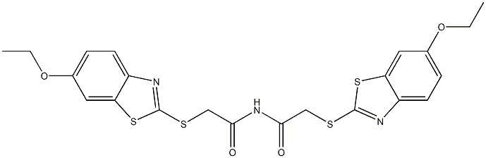 2-[(6-ethoxy-1,3-benzothiazol-2-yl)sulfanyl]-N-[2-[(6-ethoxy-1,3-benzothiazol-2-yl)sulfanyl]acetyl]acetamide Struktur