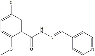 5-chloro-2-methoxy-N-[(E)-1-pyridin-4-ylethylideneamino]benzamide Struktur