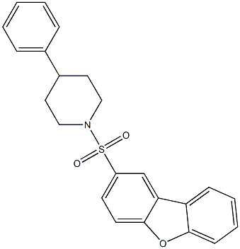 1-dibenzofuran-2-ylsulfonyl-4-phenylpiperidine Struktur