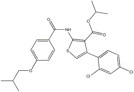 propan-2-yl 4-(2,4-dichlorophenyl)-2-[[4-(2-methylpropoxy)benzoyl]amino]thiophene-3-carboxylate Struktur