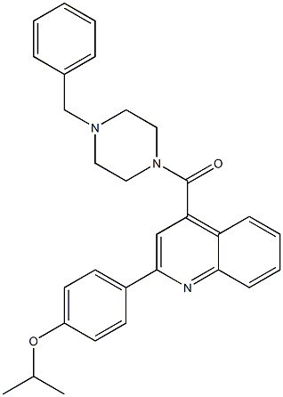 (4-benzylpiperazin-1-yl)-[2-(4-propan-2-yloxyphenyl)quinolin-4-yl]methanone Struktur