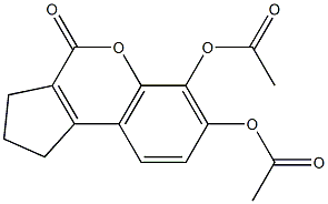 (6-acetyloxy-4-oxo-2,3-dihydro-1H-cyclopenta[c]chromen-7-yl) acetate Struktur