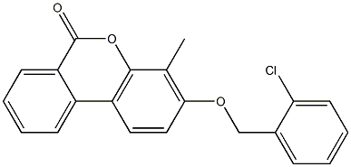 3-[(2-chlorophenyl)methoxy]-4-methylbenzo[c]chromen-6-one Struktur