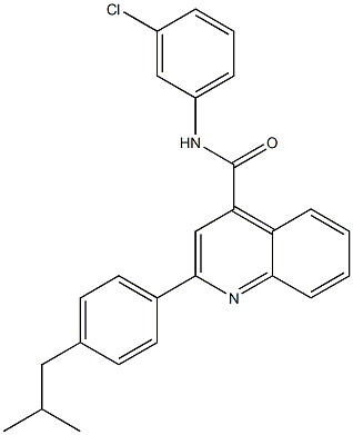 N-(3-chlorophenyl)-2-[4-(2-methylpropyl)phenyl]quinoline-4-carboxamide Struktur