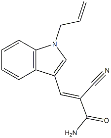 (E)-2-cyano-3-(1-prop-2-enylindol-3-yl)prop-2-enamide Struktur