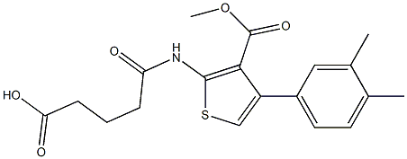 5-[[4-(3,4-dimethylphenyl)-3-methoxycarbonylthiophen-2-yl]amino]-5-oxopentanoic acid Struktur