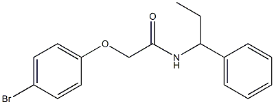 2-(4-bromophenoxy)-N-(1-phenylpropyl)acetamide Struktur