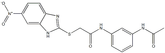 N-(3-acetamidophenyl)-2-[(6-nitro-1H-benzimidazol-2-yl)sulfanyl]acetamide Struktur