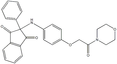 2-[4-(2-morpholin-4-yl-2-oxoethoxy)anilino]-2-phenylindene-1,3-dione Struktur