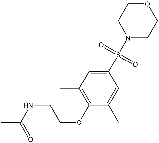 N-[2-(2,6-dimethyl-4-morpholin-4-ylsulfonylphenoxy)ethyl]acetamide Struktur