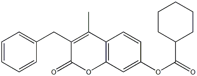 (3-benzyl-4-methyl-2-oxochromen-7-yl) cyclohexanecarboxylate Struktur