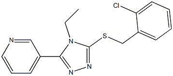 3-[5-[(2-chlorophenyl)methylsulfanyl]-4-ethyl-1,2,4-triazol-3-yl]pyridine Struktur