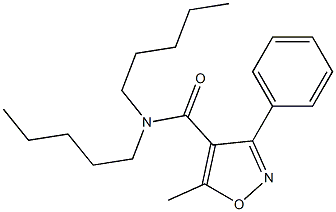 5-methyl-N,N-dipentyl-3-phenyl-1,2-oxazole-4-carboxamide Struktur