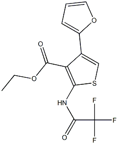 ethyl 4-(furan-2-yl)-2-[(2,2,2-trifluoroacetyl)amino]thiophene-3-carboxylate Struktur