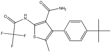 4-(4-tert-butylphenyl)-5-methyl-2-[(2,2,2-trifluoroacetyl)amino]thiophene-3-carboxamide Struktur