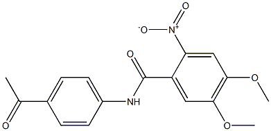 N-(4-acetylphenyl)-4,5-dimethoxy-2-nitrobenzamide Struktur