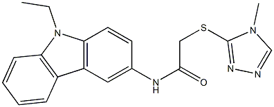 N-(9-ethylcarbazol-3-yl)-2-[(4-methyl-1,2,4-triazol-3-yl)sulfanyl]acetamide Struktur