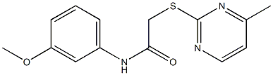 N-(3-methoxyphenyl)-2-(4-methylpyrimidin-2-yl)sulfanylacetamide Struktur