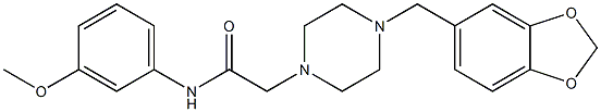 2-[4-(1,3-benzodioxol-5-ylmethyl)piperazin-1-yl]-N-(3-methoxyphenyl)acetamide Struktur