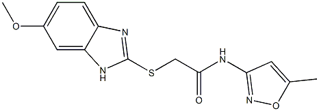 2-[(6-methoxy-1H-benzimidazol-2-yl)sulfanyl]-N-(5-methyl-1,2-oxazol-3-yl)acetamide Struktur