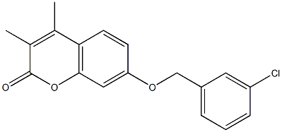 7-[(3-chlorophenyl)methoxy]-3,4-dimethylchromen-2-one Struktur