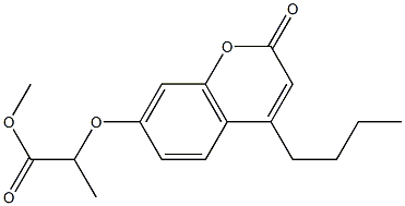 methyl 2-(4-butyl-2-oxochromen-7-yl)oxypropanoate Struktur