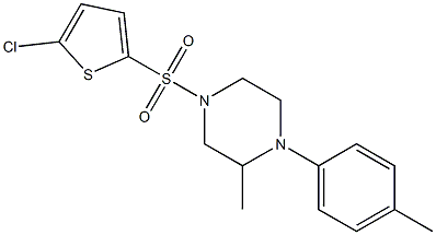 4-(5-chlorothiophen-2-yl)sulfonyl-2-methyl-1-(4-methylphenyl)piperazine Struktur