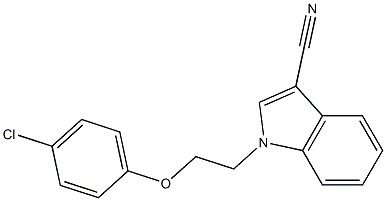 1-[2-(4-chlorophenoxy)ethyl]indole-3-carbonitrile Struktur