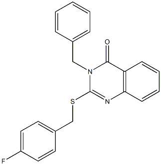 3-benzyl-2-[(4-fluorophenyl)methylsulfanyl]quinazolin-4-one Struktur