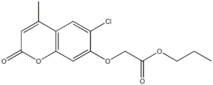 propyl 2-(6-chloro-4-methyl-2-oxochromen-7-yl)oxyacetate Struktur