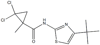 N-(4-tert-butyl-1,3-thiazol-2-yl)-2,2-dichloro-1-methylcyclopropane-1-carboxamide Struktur