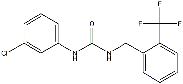 1-(3-chlorophenyl)-3-[[2-(trifluoromethyl)phenyl]methyl]urea Struktur