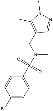 4-bromo-N-[(1,5-dimethylpyrazol-4-yl)methyl]-N-methylbenzenesulfonamide Struktur