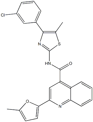 N-[4-(3-chlorophenyl)-5-methyl-1,3-thiazol-2-yl]-2-(5-methylfuran-2-yl)quinoline-4-carboxamide Struktur