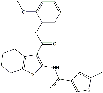 N-(2-methoxyphenyl)-2-[(5-methylthiophene-3-carbonyl)amino]-4,5,6,7-tetrahydro-1-benzothiophene-3-carboxamide Struktur