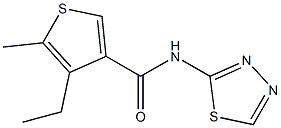 4-ethyl-5-methyl-N-(1,3,4-thiadiazol-2-yl)thiophene-3-carboxamide Struktur