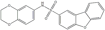 N-(2,3-dihydro-1,4-benzodioxin-6-yl)dibenzofuran-2-sulfonamide Struktur