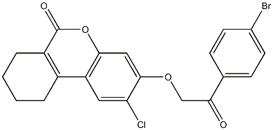 3-[2-(4-bromophenyl)-2-oxoethoxy]-2-chloro-7,8,9,10-tetrahydrobenzo[c]chromen-6-one Struktur