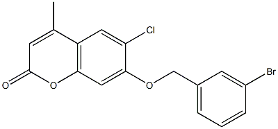 7-[(3-bromophenyl)methoxy]-6-chloro-4-methylchromen-2-one Struktur