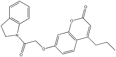 7-[2-(2,3-dihydroindol-1-yl)-2-oxoethoxy]-4-propylchromen-2-one Struktur